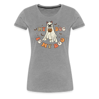 Load image into Gallery viewer, “My Dog is My Boo”-Women’s Premium T-Shirt - heather gray
