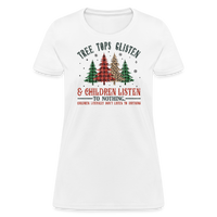 Load image into Gallery viewer, “Tree Tops and Children Listen to Nothing”-Women&#39;s T-Shirt - white
