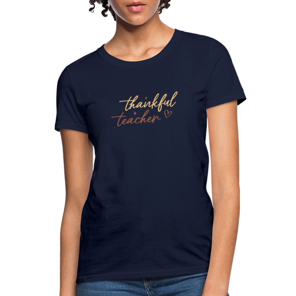 “Thankful Teacher”-Women's T-Shirt - navy