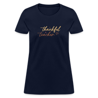Load image into Gallery viewer, “Thankful Teacher”-Women&#39;s T-Shirt - navy
