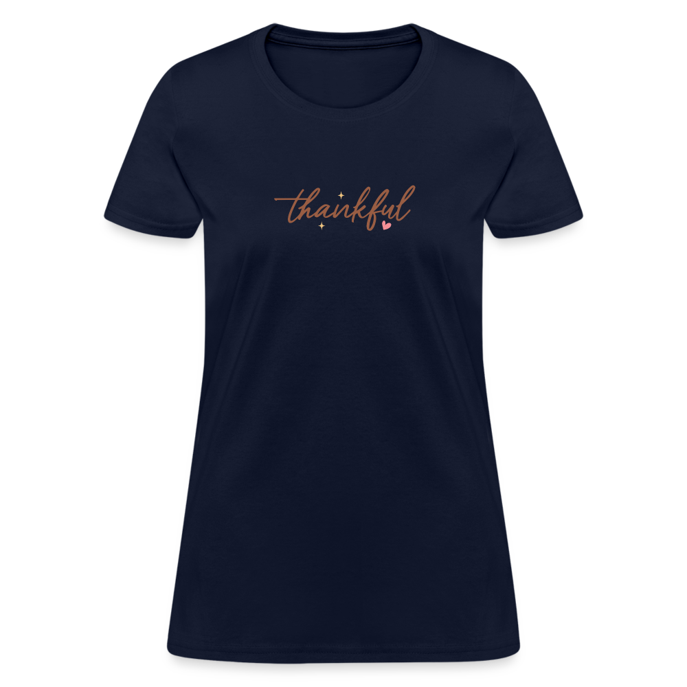 “Thankful”-Women's T-Shirt - navy