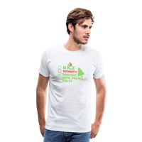 Load image into Gallery viewer, Naughty or Nice? Men&#39;s Premium &#39;Innocent Until Proven Guilty&#39; Holiday T-Shirt - white
