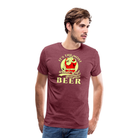 Load image into Gallery viewer, Cheers to the Season: Men&#39;s Premium &#39;Most Wonderful Time for a Beer&#39; Festive Tee - heather burgundy
