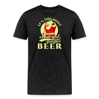 Load image into Gallery viewer, Cheers to the Season: Men&#39;s Premium &#39;Most Wonderful Time for a Beer&#39; Festive Tee - charcoal grey
