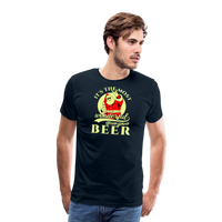 Load image into Gallery viewer, Cheers to the Season: Men&#39;s Premium &#39;Most Wonderful Time for a Beer&#39; Festive Tee - deep navy
