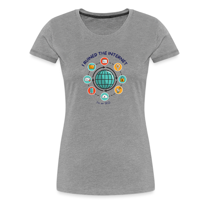 SEO Savvy: Women's Premium Tri-Blend 'I Ruined the Internet' Tee - heather gray