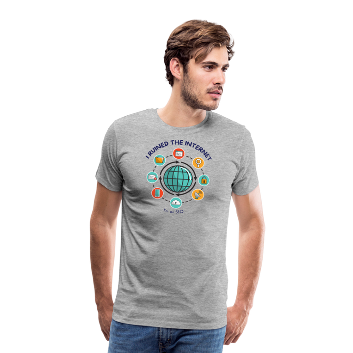 SEO Sorcerer: 'I Ruined the Internet, I'm an SEO' Men’s Premium T-Shirt - heather gray