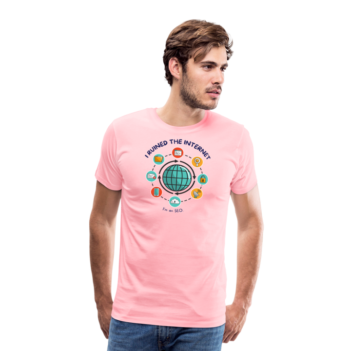SEO Sorcerer: 'I Ruined the Internet, I'm an SEO' Men’s Premium T-Shirt - pink