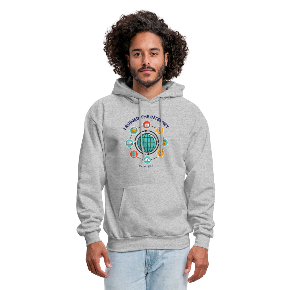 Web Wizardry: 'I Ruined the Internet, I'm an SEO' Men's Hoodie - heather gray