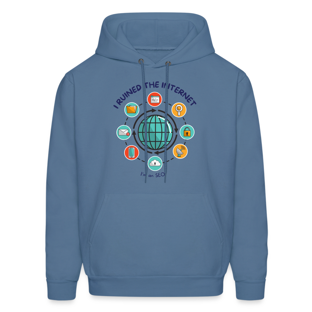 Web Wizardry: 'I Ruined the Internet, I'm an SEO' Men's Hoodie - denim blue