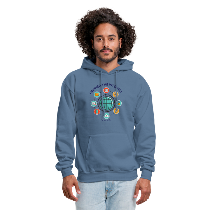 Web Wizardry: 'I Ruined the Internet, I'm an SEO' Men's Hoodie - denim blue