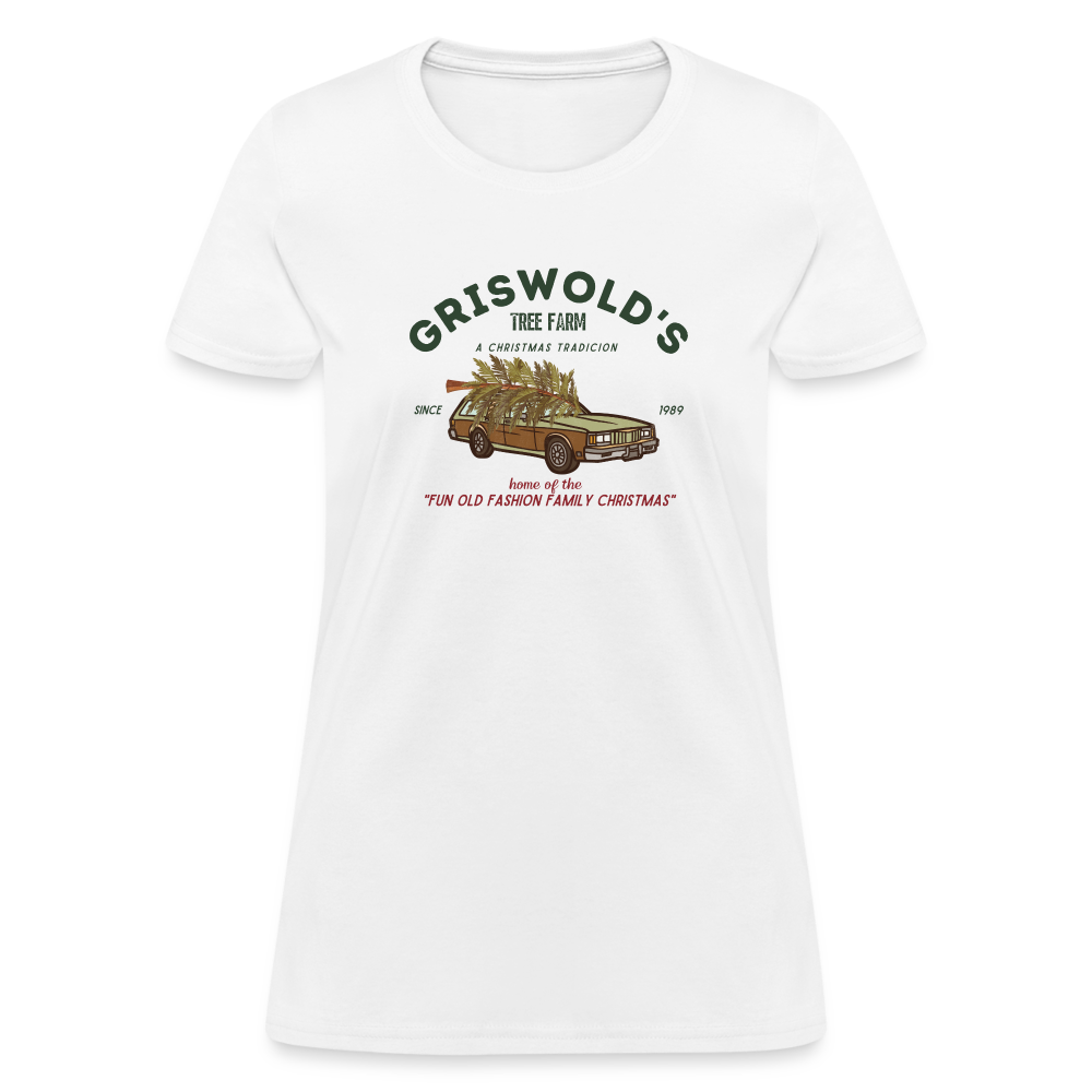 “Griswold’s Tree Farm-Christmas”-Women's T-Shirt - white