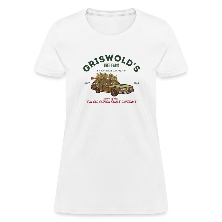 “Griswold’s Tree Farm-Christmas”-Women's T-Shirt - white