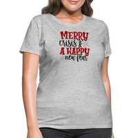 Load image into Gallery viewer, “Merry Crisis and Happy New Fear”-Women&#39;s T-Shirt - heather gray
