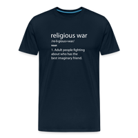 Load image into Gallery viewer, Religious War - The Imaginary Friend Debate&quot; Premium T-Shirt Dark - deep navy
