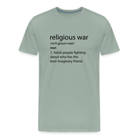 Load image into Gallery viewer, Religious War - The Imaginary Friend Debate&quot; Premium T-Shirt Light - steel green

