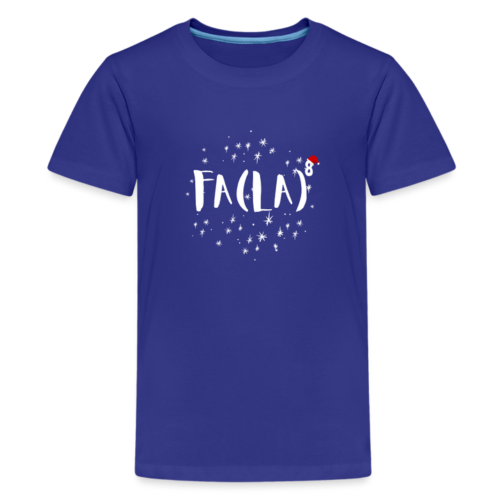 Merry Math-mas: Kids' Premium Holiday Equation Tee - royal blue