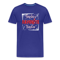 Load image into Gallery viewer, Top of the Nice List: Men&#39;s &#39;Santa&#39;s Favorite Teacher&#39; Premium Tee - royal blue
