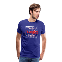 Load image into Gallery viewer, Top of the Nice List: Men&#39;s &#39;Santa&#39;s Favorite Teacher&#39; Premium Tee - royal blue
