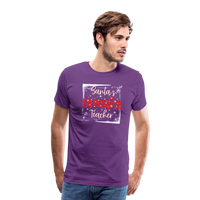 Load image into Gallery viewer, Top of the Nice List: Men&#39;s &#39;Santa&#39;s Favorite Teacher&#39; Premium Tee - purple
