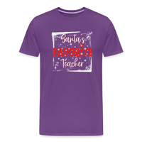 Load image into Gallery viewer, Top of the Nice List: Men&#39;s &#39;Santa&#39;s Favorite Teacher&#39; Premium Tee - purple
