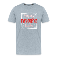 Load image into Gallery viewer, Top of the Nice List: Men&#39;s &#39;Santa&#39;s Favorite Teacher&#39; Premium Tee - heather ice blue
