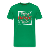 Load image into Gallery viewer, Top of the Nice List: Men&#39;s &#39;Santa&#39;s Favorite Teacher&#39; Premium Tee - kelly green
