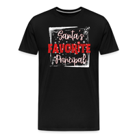 Load image into Gallery viewer, Leading with Cheer: Men&#39;s &#39;Santa&#39;s Favorite Principal&#39; Premium Tee - black
