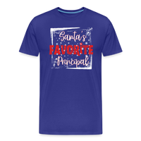 Load image into Gallery viewer, Leading with Cheer: Men&#39;s &#39;Santa&#39;s Favorite Principal&#39; Premium Tee - royal blue
