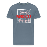 Load image into Gallery viewer, Leading with Cheer: Men&#39;s &#39;Santa&#39;s Favorite Principal&#39; Premium Tee - steel blue
