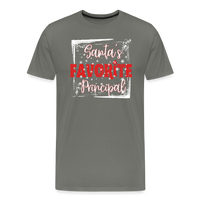 Load image into Gallery viewer, Leading with Cheer: Men&#39;s &#39;Santa&#39;s Favorite Principal&#39; Premium Tee - asphalt gray
