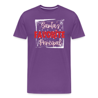 Load image into Gallery viewer, Leading with Cheer: Men&#39;s &#39;Santa&#39;s Favorite Principal&#39; Premium Tee - purple
