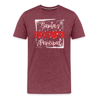 Load image into Gallery viewer, Leading with Cheer: Men&#39;s &#39;Santa&#39;s Favorite Principal&#39; Premium Tee - heather burgundy

