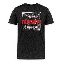 Load image into Gallery viewer, Leading with Cheer: Men&#39;s &#39;Santa&#39;s Favorite Principal&#39; Premium Tee - charcoal grey
