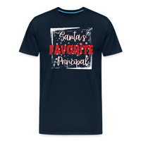 Load image into Gallery viewer, Leading with Cheer: Men&#39;s &#39;Santa&#39;s Favorite Principal&#39; Premium Tee - deep navy
