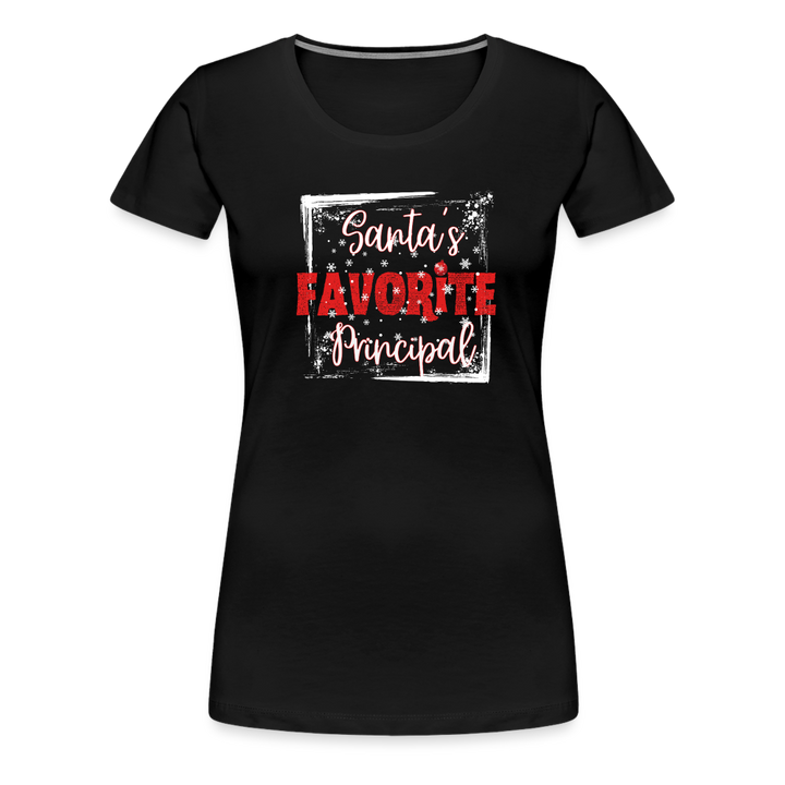 Holiday Leadership Glow: Women's 'Santa's Favorite Principal' Premium Tee - black