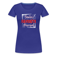 Load image into Gallery viewer, Holiday Leadership Glow: Women&#39;s &#39;Santa&#39;s Favorite Principal&#39; Premium Tee - royal blue
