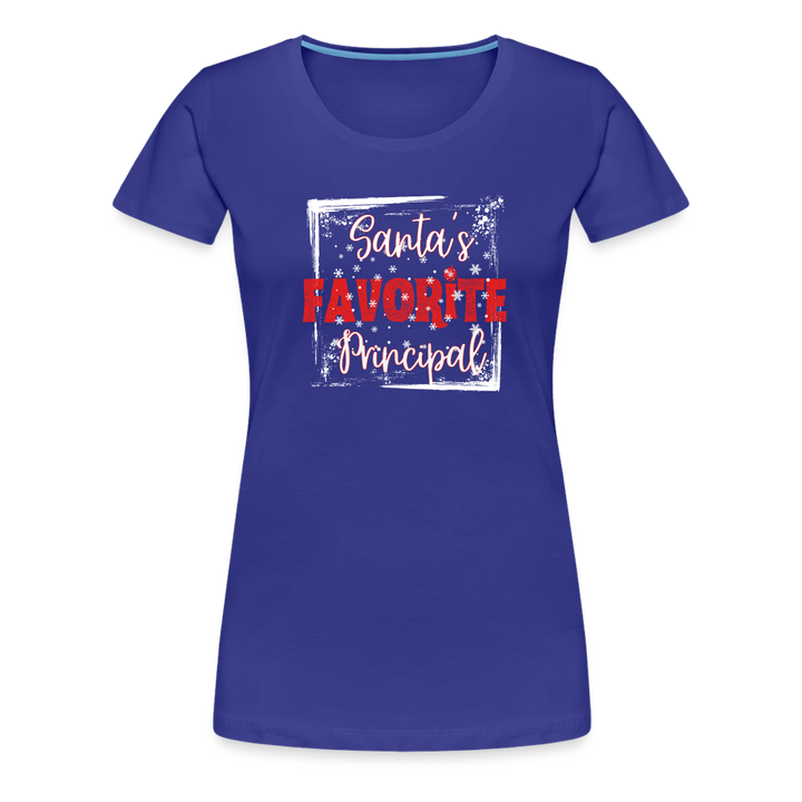 Holiday Leadership Glow: Women's 'Santa's Favorite Principal' Premium Tee - royal blue