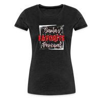 Load image into Gallery viewer, Holiday Leadership Glow: Women&#39;s &#39;Santa&#39;s Favorite Principal&#39; Premium Tee - charcoal grey
