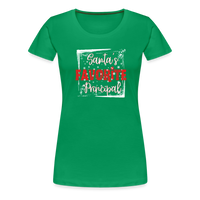 Load image into Gallery viewer, Holiday Leadership Glow: Women&#39;s &#39;Santa&#39;s Favorite Principal&#39; Premium Tee - kelly green
