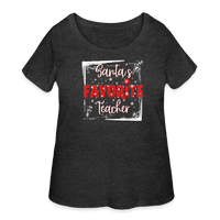 Load image into Gallery viewer, Seasonal Splendor in Curves: Women&#39;s &#39;Santa&#39;s Favorite Teacher&#39; Curvy Tee - deep heather
