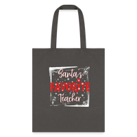 Load image into Gallery viewer, Eco-Friendly Festive Learning: &#39;Santa&#39;s Favorite Teacher&#39; Reusable Tote Bag - charcoal
