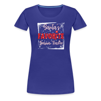 Load image into Gallery viewer, Curtain Call for Joy: Women&#39;s &#39;Santa&#39;s Favorite Drama Teacher&#39; Premium Tee - royal blue
