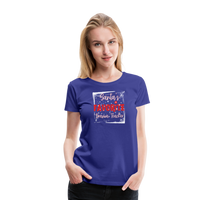 Load image into Gallery viewer, Curtain Call for Joy: Women&#39;s &#39;Santa&#39;s Favorite Drama Teacher&#39; Premium Tee - royal blue
