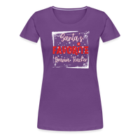 Load image into Gallery viewer, Curtain Call for Joy: Women&#39;s &#39;Santa&#39;s Favorite Drama Teacher&#39; Premium Tee - purple
