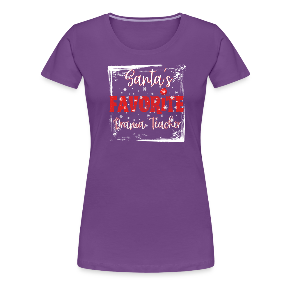 Curtain Call for Joy: Women's 'Santa's Favorite Drama Teacher' Premium Tee - purple