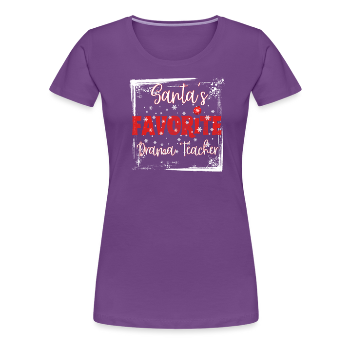 Curtain Call for Joy: Women's 'Santa's Favorite Drama Teacher' Premium Tee - purple