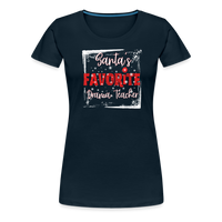 Load image into Gallery viewer, Curtain Call for Joy: Women&#39;s &#39;Santa&#39;s Favorite Drama Teacher&#39; Premium Tee - deep navy

