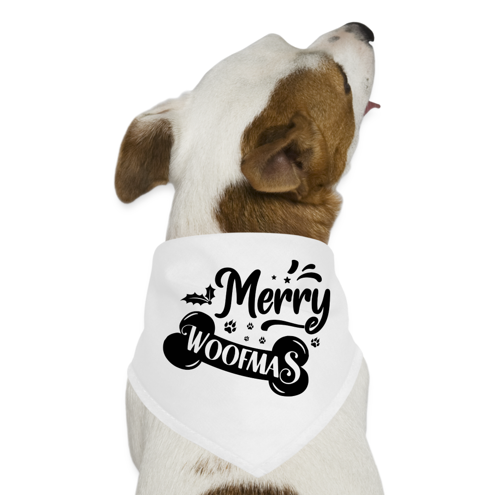 “Merry Woofmas”-Dog Bandana - white