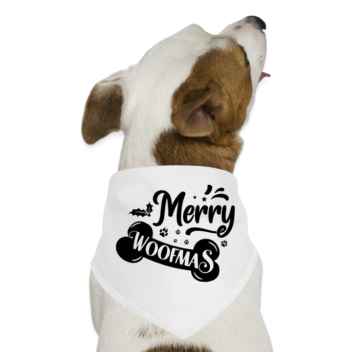 “Merry Woofmas”-Dog Bandana - white
